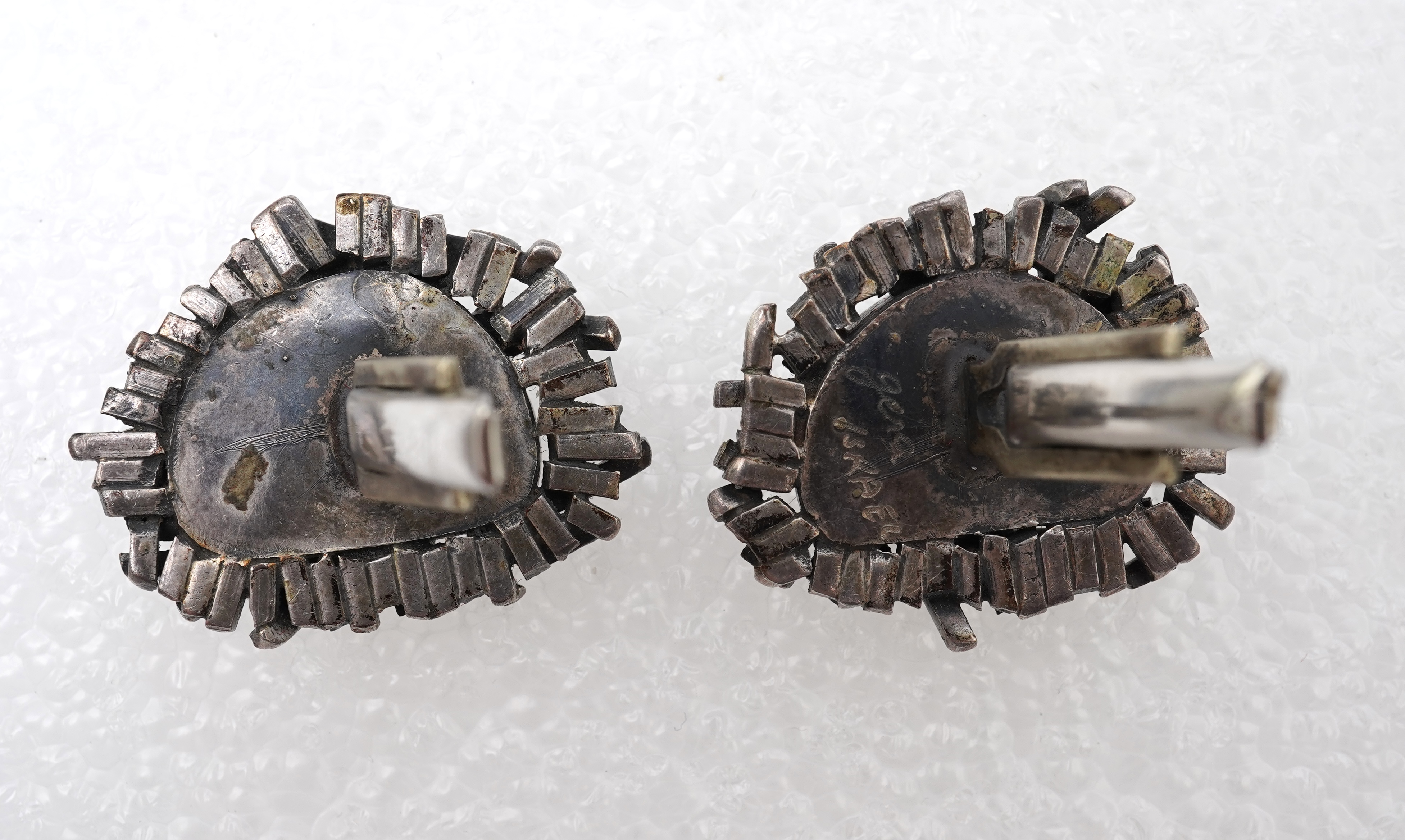 Attributed to Rachel Gera (1936-2023), a pair of mother of pearl cufflinks, Israel, 1970s